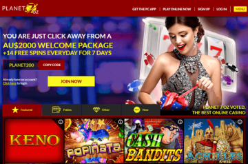 Planet 7 oz Casino Homepage