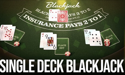 single deck blackjack game