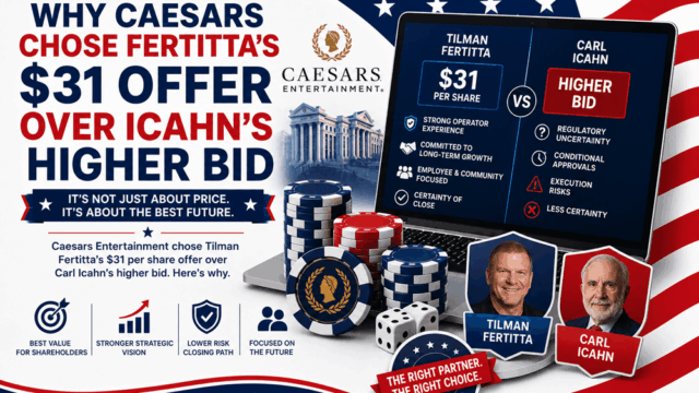 Why Caesars Chose Fertitta’s $31 Offer Over Icahn’s Higher Bid